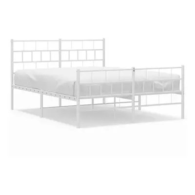 (with headboard & footboard, x cm) vidaXL Metal Bed Frame Bed Base with Headboard and Footboard 