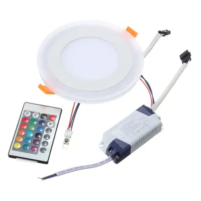 (cool white+RGB+remote control) 6W RGB Dual Color LED Recessed Ceiling Round Panel Down Light La