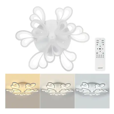 (Pure white, Without remote control) AC 110-220V Heads Modern Ceiling Lamp+Remote Control Living