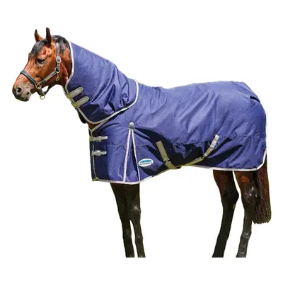 (5', Navy/Silver/Red) Weatherbeeta Comfitec Essential Plus Detachable Neck Lightweight Horse Tur