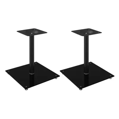 (black, x x cm) vidaXL Speaker Stands Speaker Floor Stand pcs Tempered Glass Pillar Design