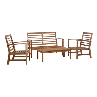 vidaXL Solid Acacia Wood Garden Lounge Set Pieces Outdoor Sofa Table & Chair