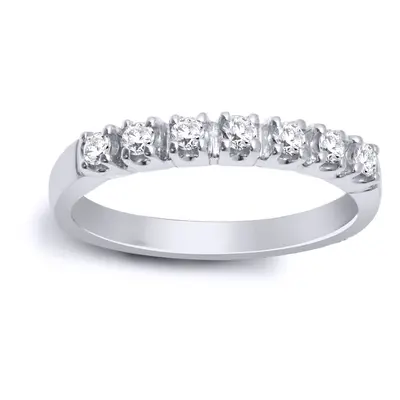 (K) Jewelco London Ladies Solid 9ct White Gold Claw Set Round H I1 0.35ct Diamond Stone Half Ete