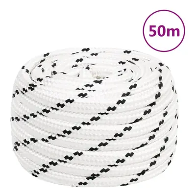 (18 mm/ m) vidaXL Braided Boat Rope Polyester Sturdy Yacht Cable Black/White Multi Sizes