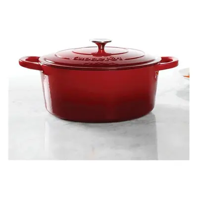 Gibson qt Oval Dutch Oven Crock Pot, Red