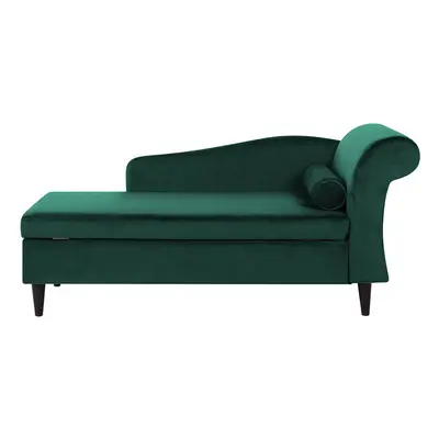 Right Hand Velvet Chaise Lounge Emerald Green LUIRO