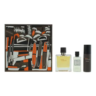 Hermes Terre D'Hermes Gift Set 75ml EDP Spray + Shaving Foam 50ml + Aftershave Lotion 40ml