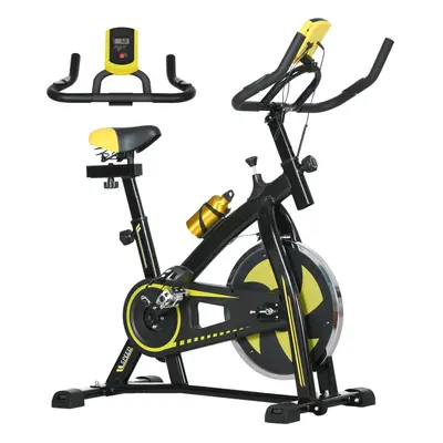 SPORTNOW Indoor Exercise Bike Stationary Bike for Home Gym Workout, Yellow