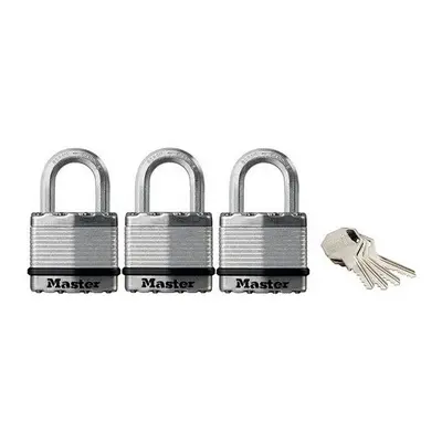 Master Lock M1TRI Excell Laminated Steel 45mm Padlock - 24mm Shackle - Keyed Alike x