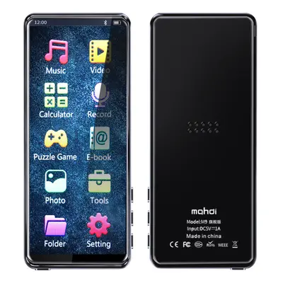 (Black) 8GB Lossless MP3 MP4 Player 3.5inch HD IPS Full Screen External Speaker Ebook TF Card Mu