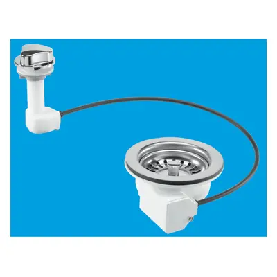 McAlpine PUS113-CP 1Â½" Pop-Up Basket Strainer Waste: 113mm Stainless Steel Flange: Chrome Plate