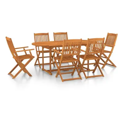 vidaXL Solid Acacia Wood Garden Dining Set Piece Outdoor Table and Chair