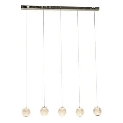 Searchlight Allure Light Bar Pendant Chrome, Clear Acrylic