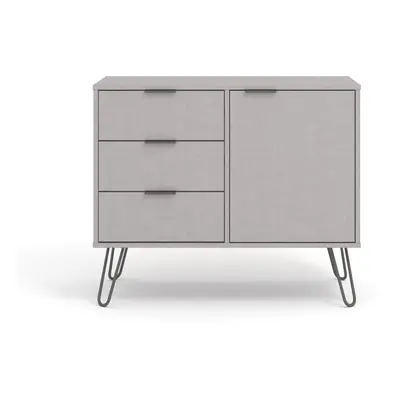 Grey Sideboard Cupboard With Doors, Drawers Living Room Storage Furniture