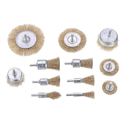 12Pcs Wire Wheel Brush Cup Wire Brush Set 6mm Shank For Removal of Rust/Corrosion/Paint-Reduced