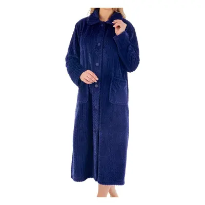 (Navy, Small) Slenderella HC02316 Women's Button Front Dressing Gown