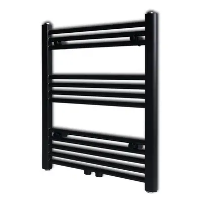 Straight Steel Towel Rail Central Heating Bathroom Radiator Black x mm