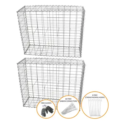 Gabion Baskets Cages Outdoor Mesh Wire Stone Garden / x x 30cm / Pack