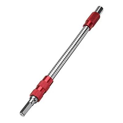 10pcs 200mm Red Metal Flexible Extension Drill Shaft 1/4 Inch Hex Screwdriver Bit Holder