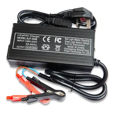 (20A, 100Ah, Charger only) LiFePo4 Battery 12.8V Lithium-Ion Iron Phosphate 12V Leisure Solar Ca