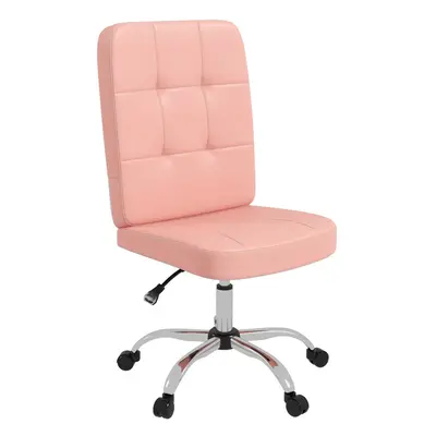 Faux Leather Home Office Chair with Adjustable Height, Pink