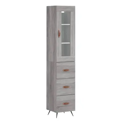 (grey sonoma) vidaXL Highboard Sideboard Cupboard Side Cabinet Grey Sonoma Engineered Wood