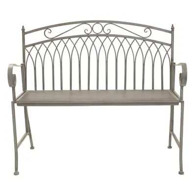 Charles Bentley Seater Wrought Iron Bench Metal Outdoor Garden Patio Seat With Rust Proof Finish