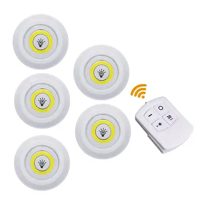 (Warm White, controller lamp) Wall Lamp Dimmable LED Under Cabinet Light COB Puck Lights Closets