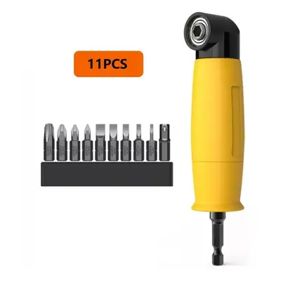 (11pcs) 1/4inch 6.35mm Interface Degree Electric Corner Screwdriver Bit with 10Pcs/32Pcs 25mm Bi