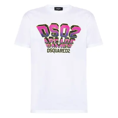 (L) Dsquared2 Space Invaders Logo Cool Fit White T-Shirt