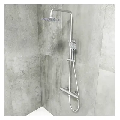 AICA Thermostatic Shower Mixer Chrome Double Head Set