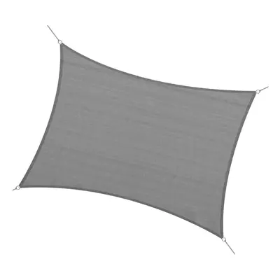 Outsunny 5x4m Sun Shade Sail Rectangle HDPE Canopy UV Protection, Charcoal Grey