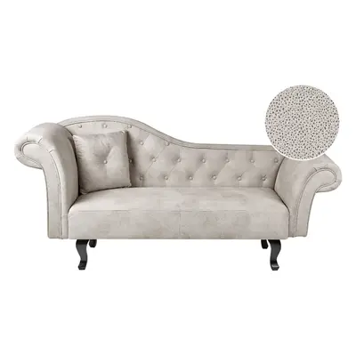 Left Hand Velvet Chaise Lounge Taupe LATTES II