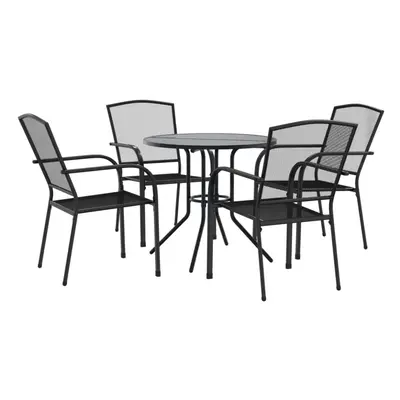 (80 x 72.5 cm/ piece) vidaXL Stackable Garden Chair Set Patio Chair Anthracite Powder-coated Ste