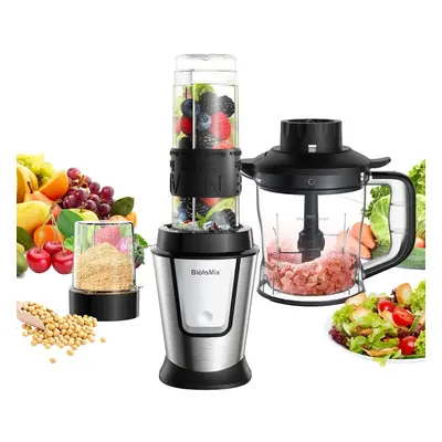 (3 in 1, Black) Stand Blender Smoothie Blender, Multi-function Smoothie Maker Meat Grinder Ice C