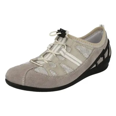 (UK 3.5, Grey Combi (Grey)) Ladies Rieker Concealed Heel Trainers