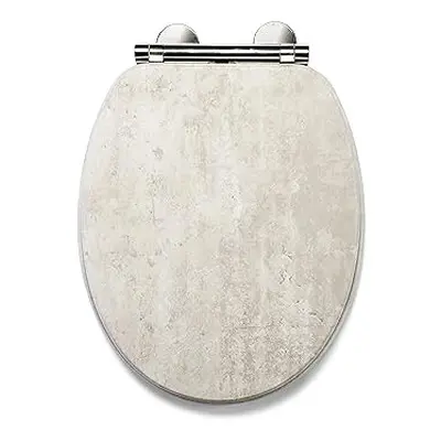 WL611120H Cawdor Pale Concrete Flexi-Fix Toilet Seat with Soft Close, Quick Release