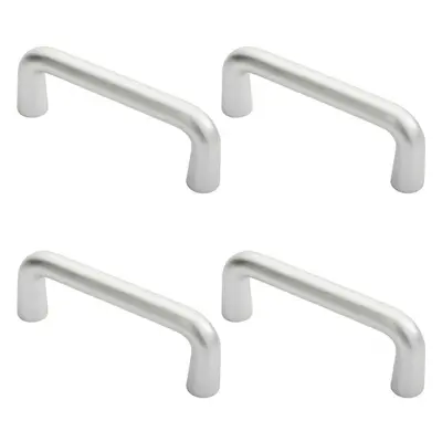 4x Rounded D Shaped Bar Handle x 19mm Diameter Satin Anodised Aluminium