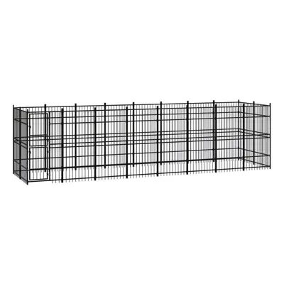 vidaXL Outdoor Dog Kennel Steel Outdoor Puppy Enclosure Dog Pet Supply Cage