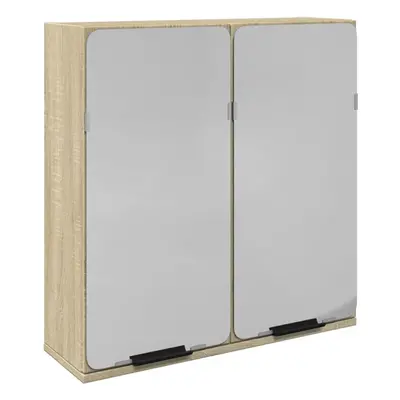 vidaXL Bathroom Mirror Cabinet Wall Mounted Cabinet Sonoma Oak Engineered Wood