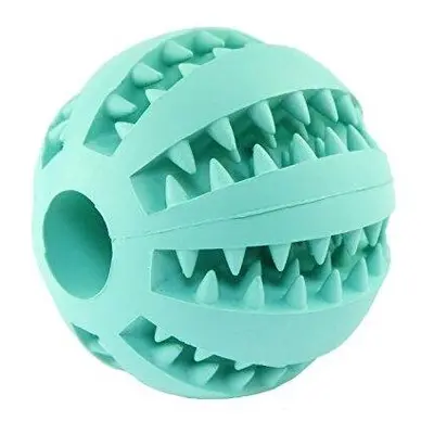 (Blue) IQ Treat Ball Rubber Dog Balls Toys with Bite Resistant Soft Rubber