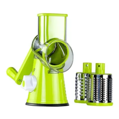 (Green) Vegetable Fruit Manual Slicer Cutter Spiral Grinder Kitchen Tools With Stainless Blades