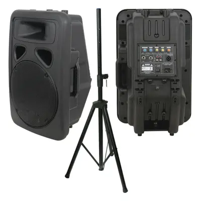 300W 12" Active Karaoke Speaker & Heavy Duty DJ PA Stand Moulded Amp System