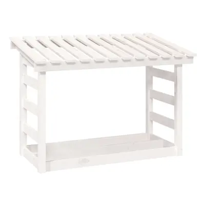 (White, x 64.5 x cm) vidaXL Solid Wood Pine Firewood Rack Multi Colours 108x64.5x110/108x64.5x78