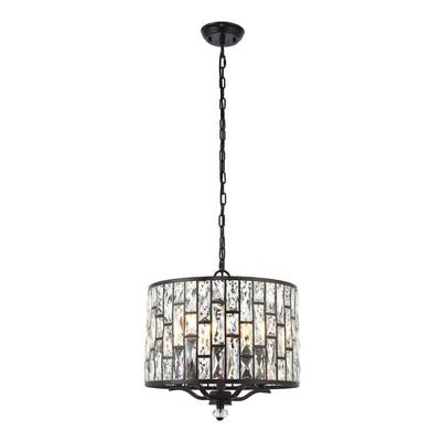 Ceiling Pendant Light Dark Bronze Paint & Clear Crystal x 40W E14