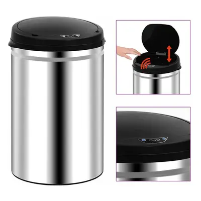 vidaXL Automatic Sensor Dustbin 30L Stainless Steel Kitchen Waste Dust Bin