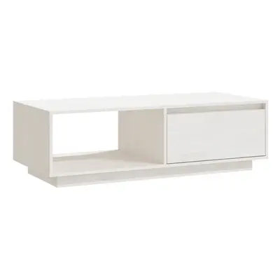 (white) vidaXL Solid Pinewood Coffee Table Wooden Couch Side End Table Multi Colours