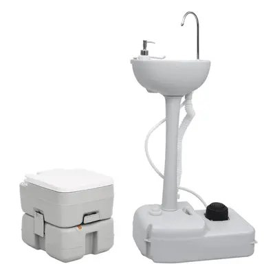 (41.5 x 36.5 x 37.5 cm) vidaXL Portable Camping Toilet and Handwash Stand Set Mobile Toilet Wate