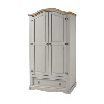 Corona Grey Wax Door Drawer Arch Top Wardrobe Bedroom Furniture