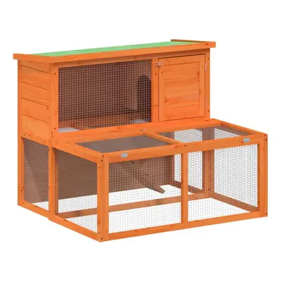 (brown) vidaXL Rabbit Hutch Rabbit Run Bunny House Wooden Animal House Solid Wood Pine